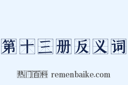 第十三册反义词是什么意思的图片